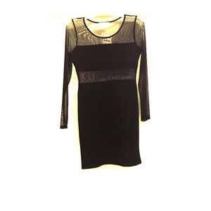 Black and Sheer Spandex Mini Dress